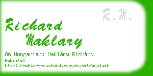 richard maklary business card