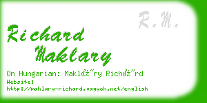 richard maklary business card